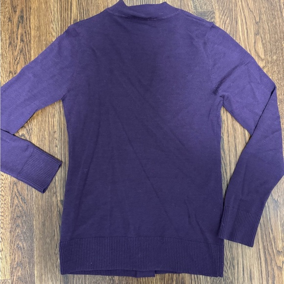 TORY BURCH CARDIGAN MERINO WOOL HEATHER PURPLE SIZE- XS - Picture 5 of 9